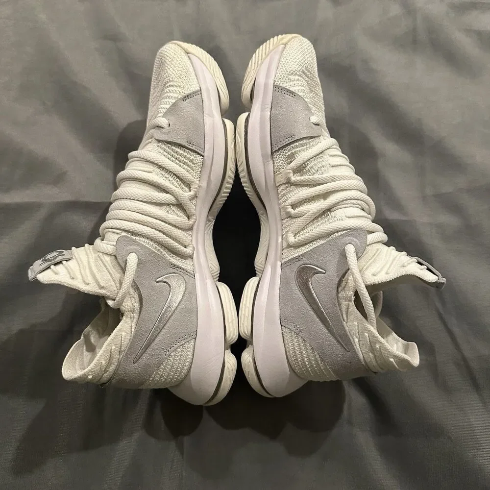 Nike Kevin Durant 10 Still KD Basketball Sneakers Mens 8.5 White 897815-100 Low